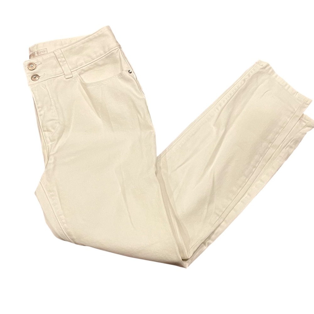 Boston Proper Ladies White Jeans High Rise Straight Leg
